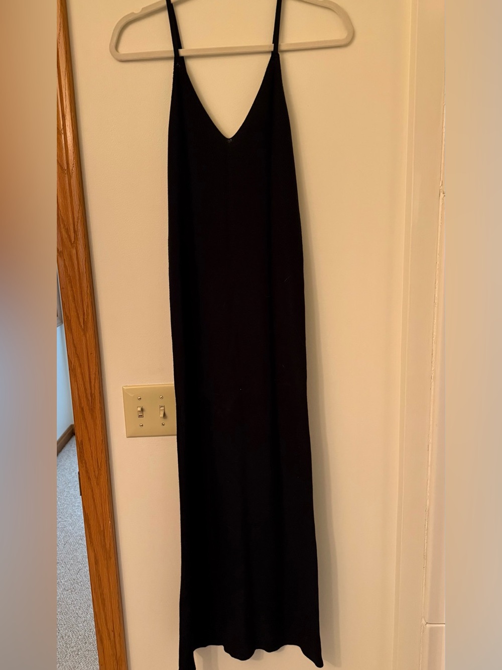 Black crochet style vacation dress